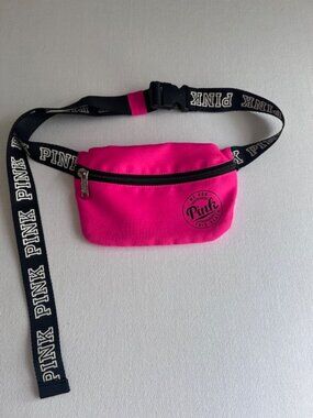 VISTORIA'S SECRET Pink line Fanny Pack adjustable strap zippered compartment